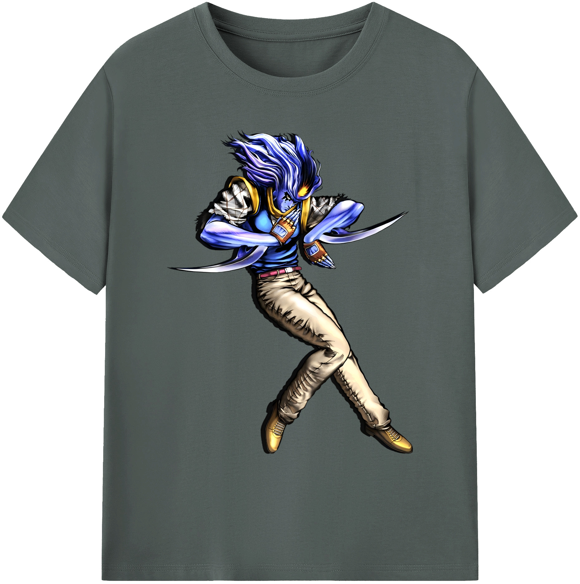 （画像用） ジョジョの奇妙な冒険 JoJo's Bizarre Adventure 綿100％ メンズ半袖Tシャツ｜肌触りやわらか＆通気性